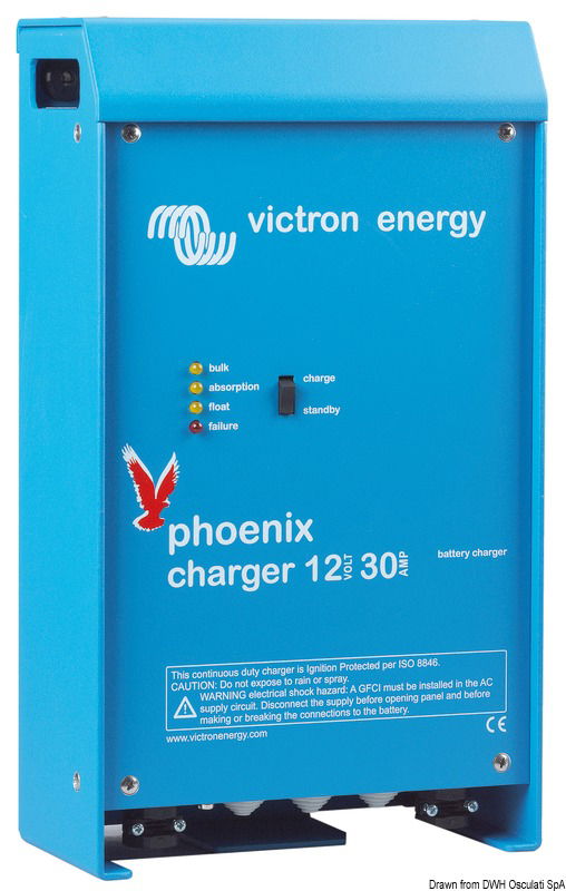 Il sistema di controllo "adattativo" con microprocessore è in grado di controllare perfettamente il tipo di carica da applicare alle batterie, caratteristica molto importante nel caso di batterie sigillate. Carica a 4 stadi : Bulk-absorption-float storage. La funzione storage riduce automaticamente la funzione "FLOAT" a 13,2 / 26,4 V onde minimizzare la gassificazione e corrosione delle piastre positive.Dati tecnici: Carcassa in alluminio; Alimentazione universale 90/265VAC - 90/400 VDC - 45/65 Hz; LED di controllo; Sensori temperatura interni; Compensazione caduta tensione del cavo; Protezioni contro corto circuito, inversione di polarità, sovratensione, surriscaldamento, voltaggio batteria alto.