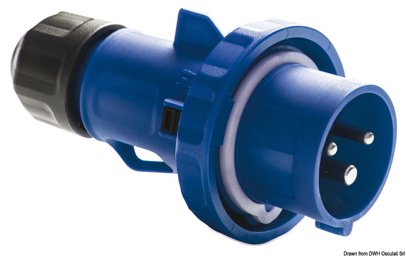 A norme CE. Corpo in policarbonato stabilizzato contro raggi UV entrata con passafilo e fermacavo integrato. Adatte per attacco banchina.Stagna fino a 1 m in acqua.