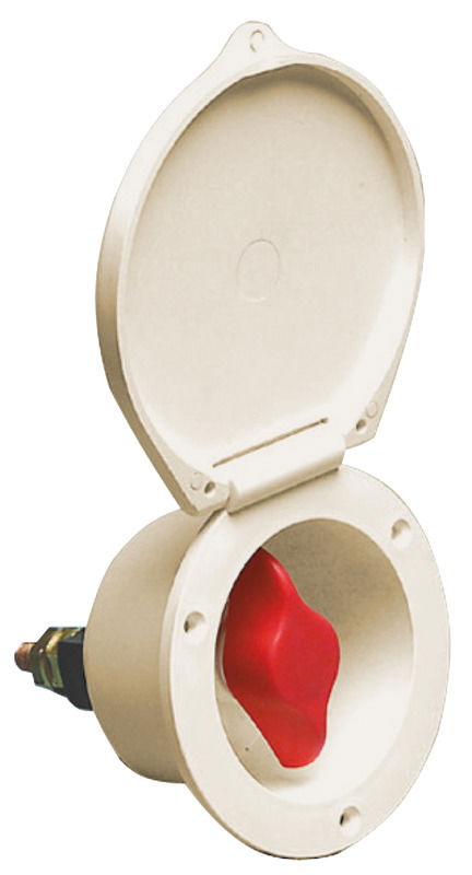 Completo di chiave in ottone nichelato estraibile. Omologato CE secondo direttiva 94/25/CE. Dispositivo obbligatorio da montare sul cavo positivo, norma ISO 10133.