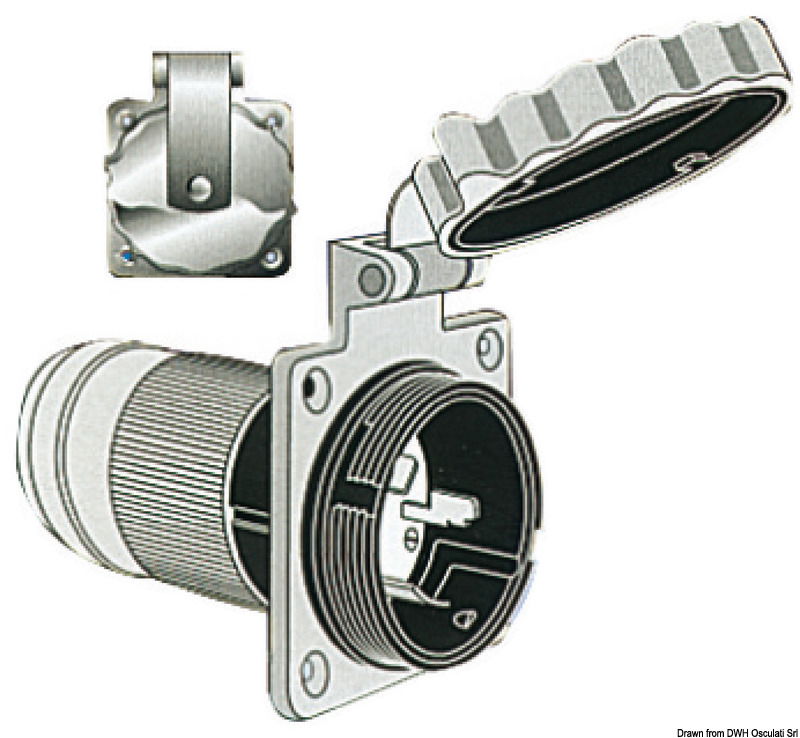 Completamente a tenuta stagna. Fabbricate in termopolimero caricato vetro ad alta resistenza, contatti in ottone nichelato.