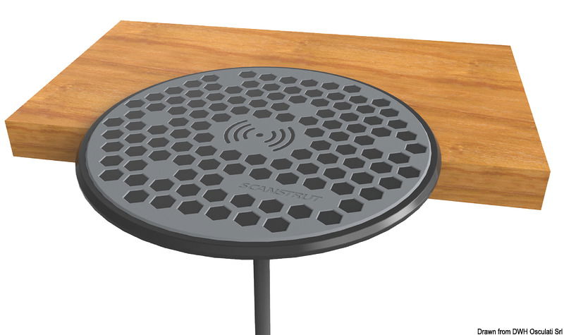 I caricatori ROKK wireless IPX6 12 / 24V (certificati Qi), consentono la ricarica dei telefoni o tablet predisposti semplicemente appoggiandolo sul dispositivo.Disegnati per nautica sono totalmente stagni.Le versione esterna ha (Surface) ha una superficie ad altissimo grado di antiscivolo e resistente agli UV.Sono disponibili in 2 versioni d’installazione (Hidden e Surface) in base all’esigenza e preferenza di montaggio dell’utente.