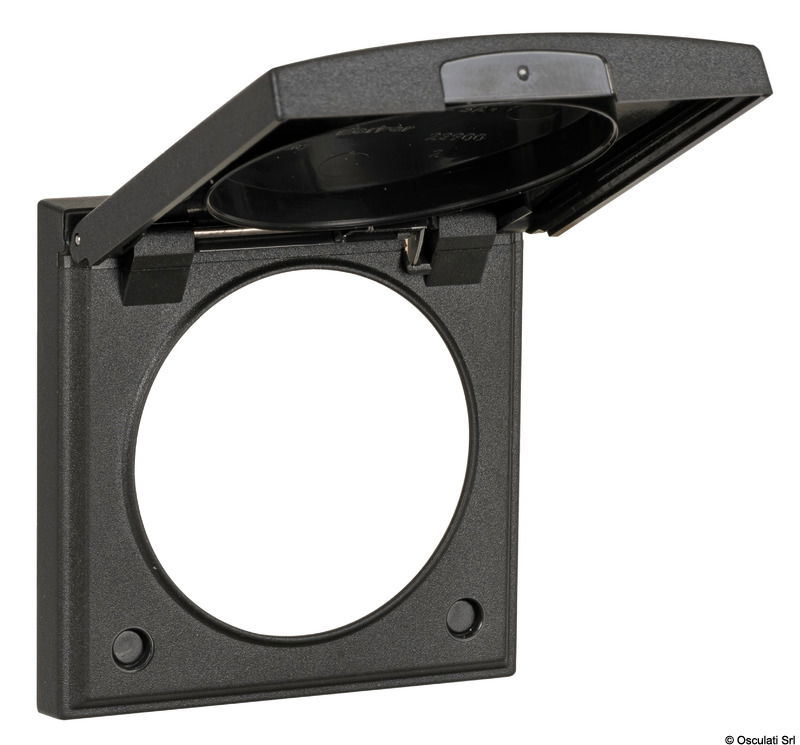 Vengono completati con le cornici di design modello "FLOW" singole o doppie.Cornice singola: 59,5x59,5 mm. Cornice doppia: 59,5x178,5 mm.