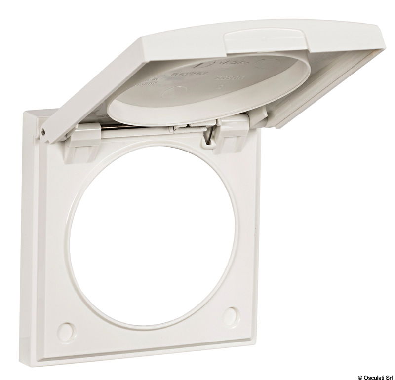 Vengono completati con le cornici di design modello "FLOW" singole o doppie.Cornice singola: 59,5x59,5 mm. Cornice doppia: 59,5x178,5 mm.