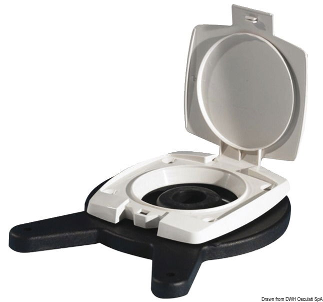 Costituita da due pompe MKV abbinate. Maniglia sfilabile. Versione per il montaggio a scomparsa dietro paratia, con botolina (da ordinare separatamente). Togliendo i raccordi all’entrata, potete praticamente avere due pompe separate ed aspirare da due diverse sentine, anche se una é asciutta.