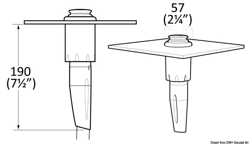 La regolazione acqua fredda e calda e l’intensità della portata vengono regolate mediante la rotazione della parte inferiore del corpo della doccia in modo facile ed intuitivo. L’elevata portata (8 l/min) assicura un getto d’acqua potente.Corpo in ABS e bordi in gomma grigia (a richiesta anche blu) per proteggere la coperta da urti accidentali.Installazione semplicissima:- tubo di sezione speciale con raccordo a T e innesti rapidi pre-installati;- flangia installabile dall’esterno e mediante un solo foro circolare.