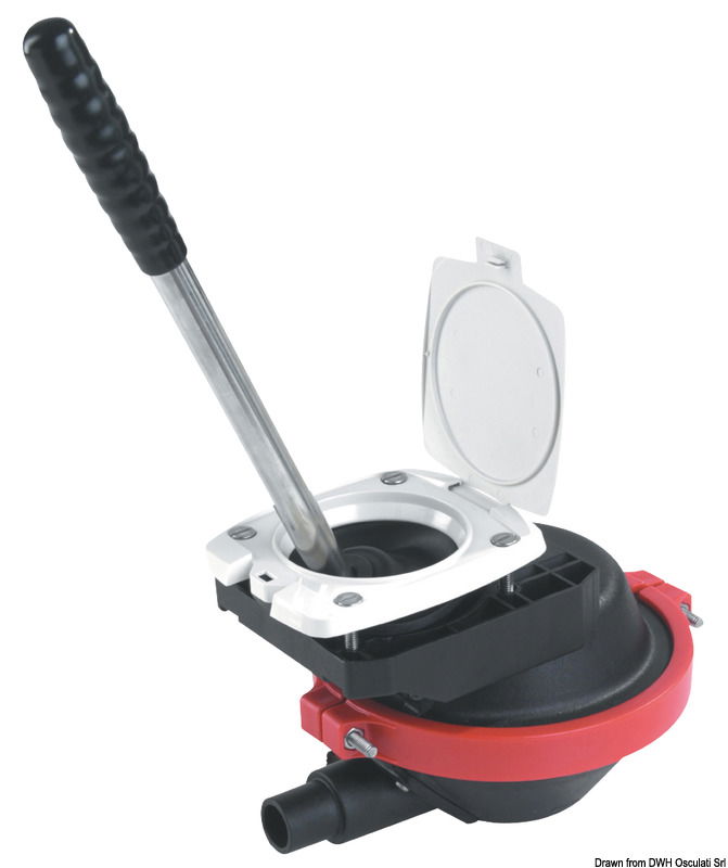 Per montaggio a scomparsa. Ideale per installazioni in spazi limitati, dispone delle bocche di entrata e di uscita ruotabili in ogni direzione, unitamente alla carcassa inferiore. Adatta anche per travaso gasolio. Costruita in polipropilene con rinforzi in fibra di vetro e nylon 66. Completa di maniglia e botolina a scatto.