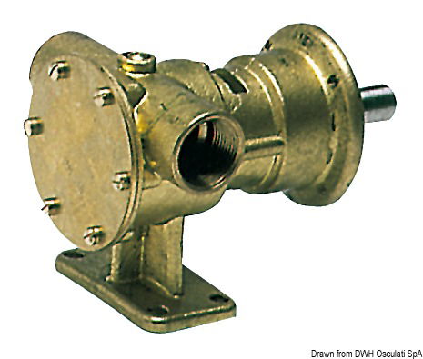 Corpo in bronzo, giranti in neoprene, da collegare al motore.