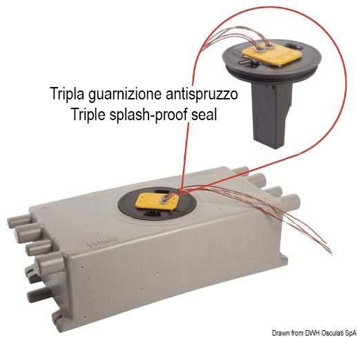 Il pozzetto ha sensori integrati per il controllo automatico della pompa e gestisce in modo affidabile i rifiuti tipici della doccia / della cucina fino a 90°C anche in complessi sistemi di scarico multipli.Il coperchio a tripla guarnizione antispruzzo, stampato in polipropilene-vetro, integra l'elettronica isolandola dal contatto con l’acqua. Nessuna parte mobile è incline a bloccarsi nel tempo.Il serbatoio ha base convessa per il massimo svuotamento e portagomma presagomati per la precisione nella perforazione.È possibile installare le pompe “Gulper” direttamente sul pozzetto seguendo la guida di installazione stampata sul serbatoio. I pozzetti si abbinano all’intera serie Gulper, pompe consigliate nello schema in calce.L’altezza del sensore rispetto alla porta di uscita è ottimizzata per eliminare il rumore di aspirazione tipico degli altri pozzetti sul mercato.Il modello da 20 litri offre il 25% in più di capacità con un doppio sensore che consente di installare una pompa aggiuntiva, che interviene in caso di grandi flussi in entrata, o di montare un allarme di alto livello.