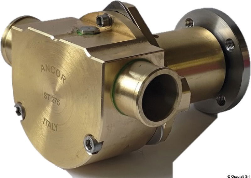 Corpo in ottone, giranti in neoprene.