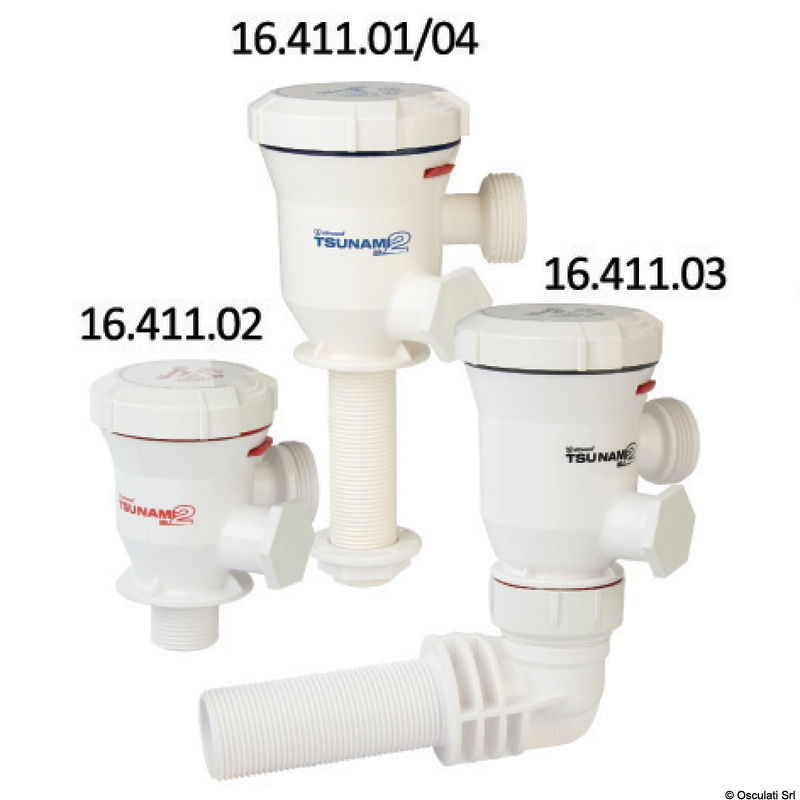 Per utilizzo nelle vasche del pescato ed esche; si montano direttamente sullo specchio di poppa oppure a distanza con un tubo.Versione a due uscite per aerazione contemporanea di 2 vasche oppure di una vasca usando il secondo attacco per lavaggio ponte.Cartucce compatibili con precedente versione pompe areatrici Attwood; montaggio semplice e veloce senza utilizzo di sigillanti.Certificate ISO 8846 e IP68