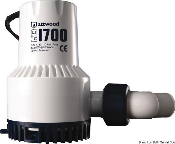 Certificate CE in accordo con UNI EN ISO 8846. La grande robustezza di questa pompa la rende adatta anche per uso su barche da lavoro. Caratteristiche: camera parabolica che permette il raffreddamento del motore con l’acqua espulsa; motore a magneti permanenti di alta potenza, spazzole in composito, cuscinetti a lubrificazione permanente; la pompa puo’ essere rimossa con facilità dalla base per la pulizia, con una sola mano; girante fabbricata con speciale termoplastica, grande resistenza e durata nel tempo; due alberi indipendenti tra motore e girante per impedire l’entrata dell’acqua nel motore.