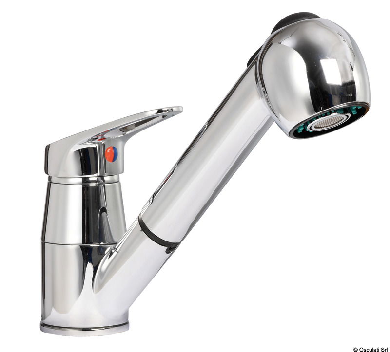 Con flessibile 120 cm. Doppio getto: rubinetto/doccia.