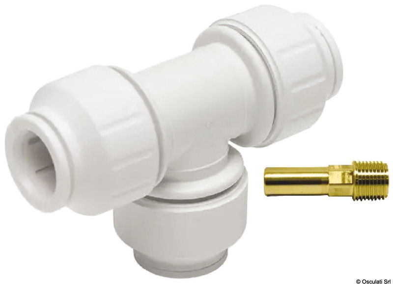 La gamma Speedfit a innesto rapido di John Guest utilizza la tecnologia data dall’azione combinata della pinzetta e della guarnizione.La pinzetta con denti in acciaio inox che aggraffa il tubo e l’O-Ring forniscono così una tenuta ermetica.