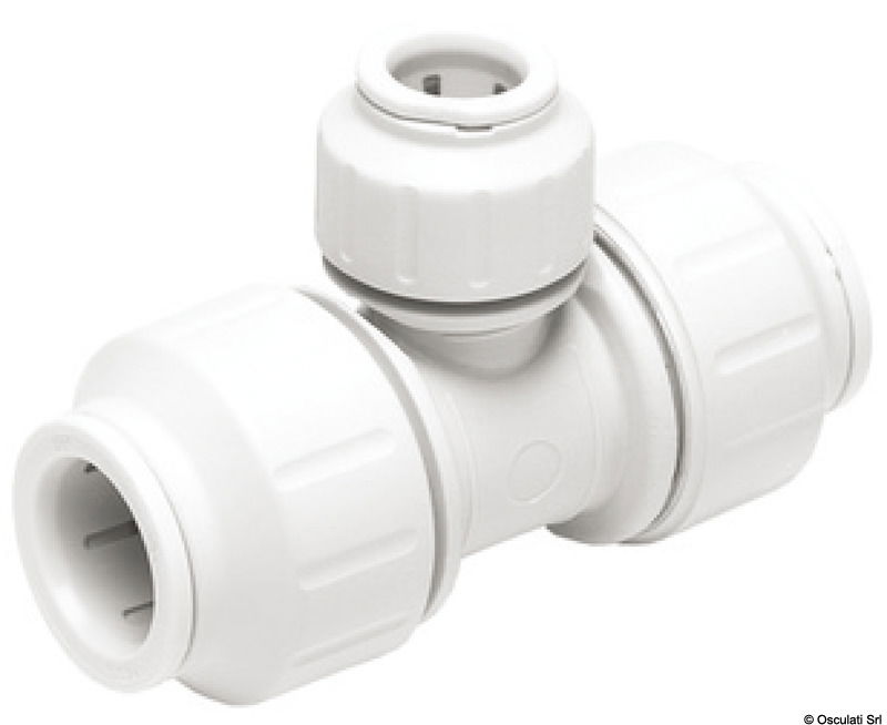 La gamma Speedfit a innesto rapido di John Guest utilizza la tecnologia data dall’azione combinata della pinzetta e della guarnizione.La pinzetta con denti in acciaio inox che aggraffa il tubo e l’O-Ring forniscono così una tenuta ermetica.