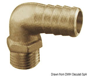 Brass hose adapter 90° 1" 1/2 38 mm