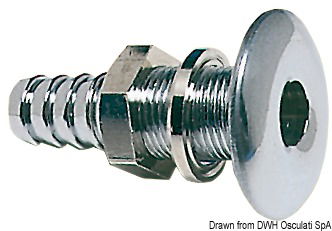 In ottone cromato. Portagomma da 15 mm.