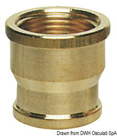 Brass joint sleeve female/female 1/2" x 3/4"