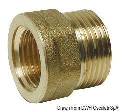 Brass joint sleeve male/female 1/2" x 3/8"