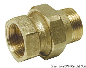 Straight 3-piece connector 1"1/4