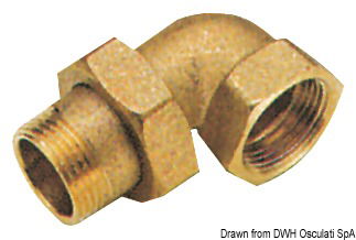 90° 3-piece elbow 1/2"