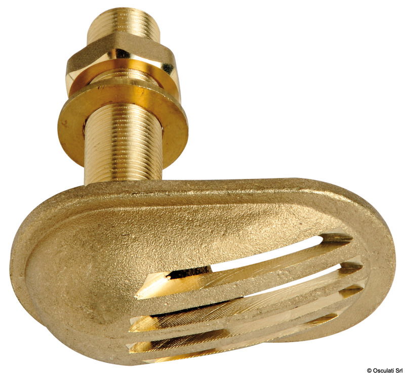 Cast brass thru hull scoop strainer 1/2"