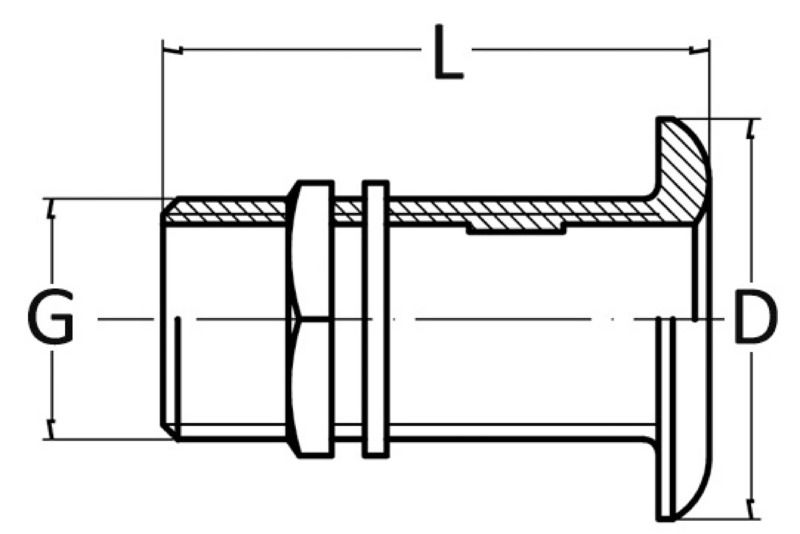 Sea cock chromed brass 1"1/4