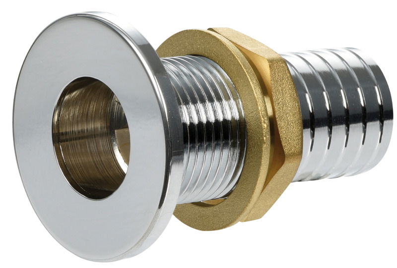 Thru hull flush mount chromed brass 1/2" x 19 mm