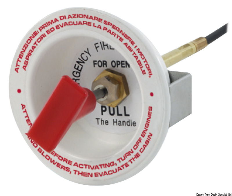 Per alloggiamento comando flessibile 17.450.90. Per intercettazione comando di emergenza.