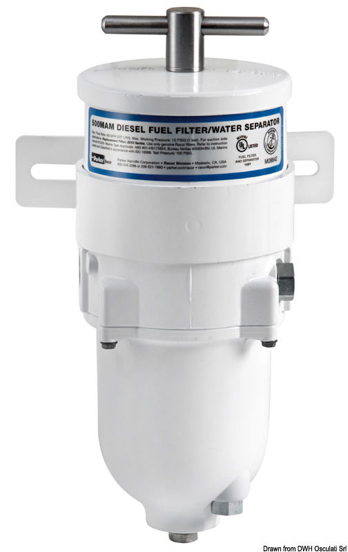 Adatti sia a motori benzina sia gasolio. Servono anche come separatori acqua/carburante con grado di filtrazione 10 micron. Omologati Marine UL.