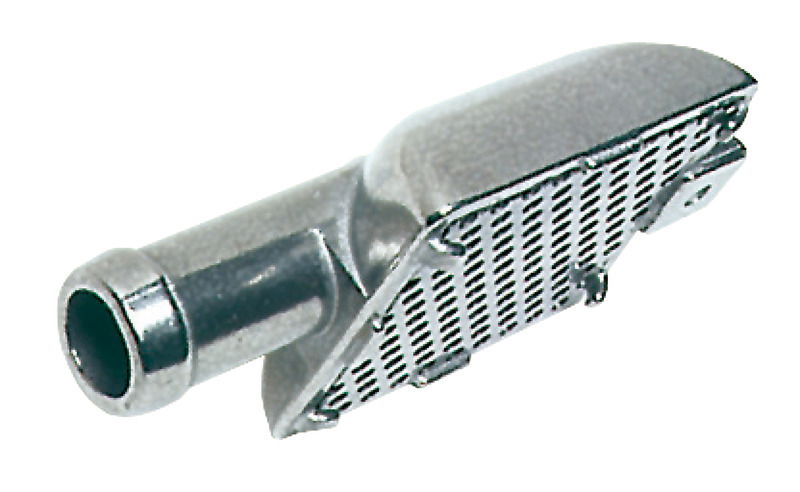 In acciaio inox AISI 316 per tubo pompe sentina, con rete inox anti-sporco. Adatta a tutte le pompe di sentina con portagomma 1/2”(16/18 mm).