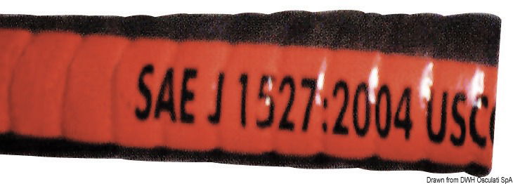 A norme CE omologata RINA ISO 7840/2021 in classe A1,versione flessibile anche nei grossi diametri. Omologata RINA+LLOYD'S.Rinforzi in doppia spirale metallica. Superficie ondulata.