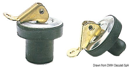 Per scaricare l’acqua da pozzetti, casse del pesce, casse delle esche. Pressione regolabile a rotazione. Camme in ottone, rondelle in acciaio inox, corpo in neoprene.