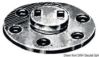 Completo di flangia di fissaggio a vite. Adatto per poppa e fondo.