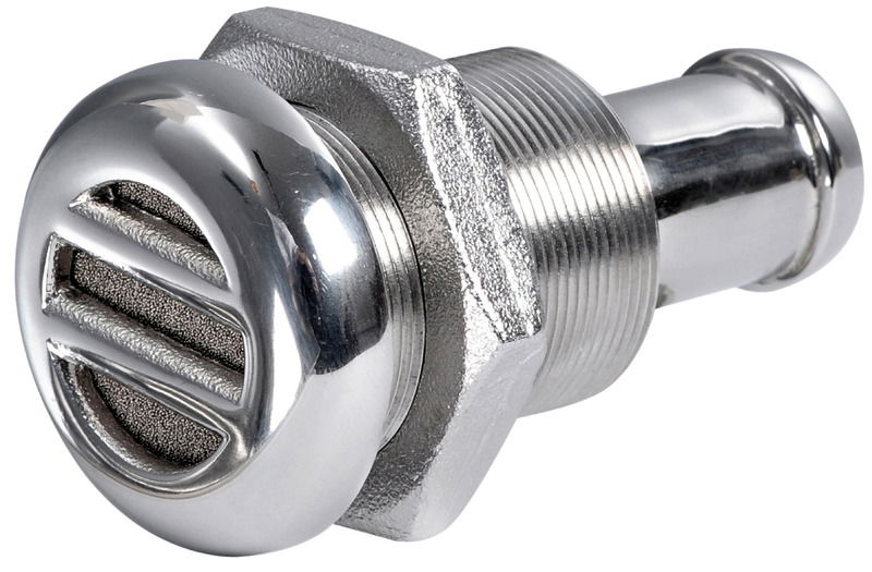 Completo di retina antifiamma, anti-allagamento. In bronzo micro poroso nichelato. Progettato secondo i requisiti prescritti dalla norma UNI EN ISO 21487.