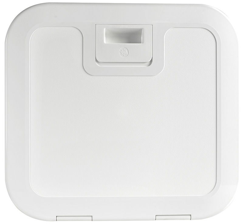 Apertura e chiusura con maniglia a filo e chiusura a scatto.Tenuta del coperchio con guarnizione in neoprene.Apertura a 175°.