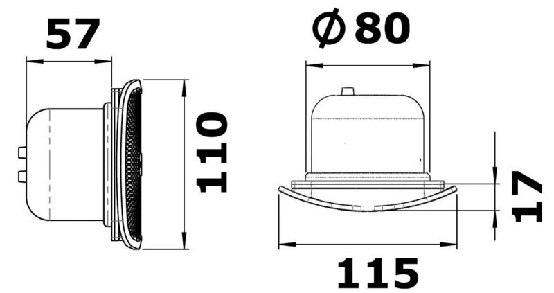 Tromba ad alta potenza con eccellente resa sonora. Mascherina removibile e carcassa integrale in ASA bianco UV resistente. Montaggio dall’esterno.