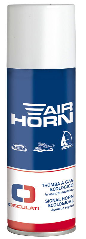 Caricata con gas non infiammabile. Accoppiamento tromba/bombola a scatto.