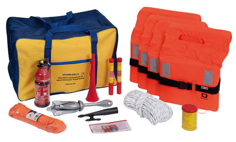 Kit di navigazione entro le 3 miglia / 12 miglia da 4 o da 6 persone completo di borsa che può servire da morbido cuscino.