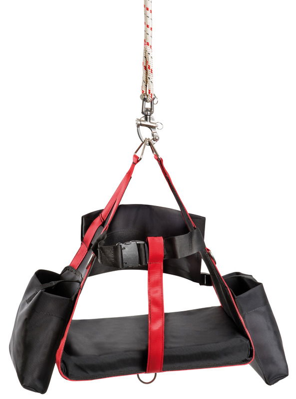 Realizzato in tessuto nylon ultra resistente, con nastri di sostegno a sviluppo totale perimetrale.Seduta imbottita (spessore 50 mm), di grandi dimensioni (45 x 30 cm) per il massimo confort.Provvisto di due grandi tasche laterali da 26 x 23 cm. Completo di sacca traspirante per lo stoccaggio.