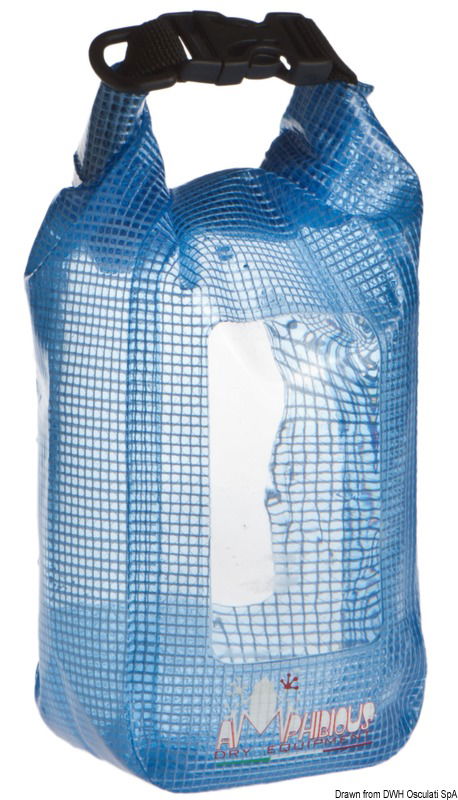 Sacca stagno ideale per piccoli oggetti. Costruito in PVC e dotato di doppie finestre trasparenti.