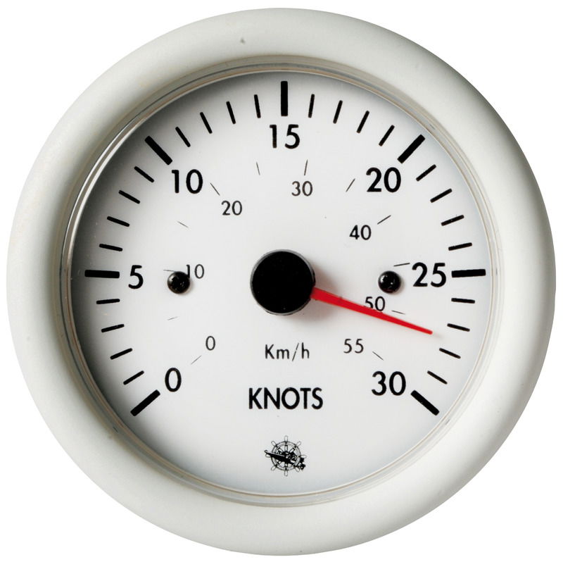 Guardian speedometer 0-30 knots white 12 V