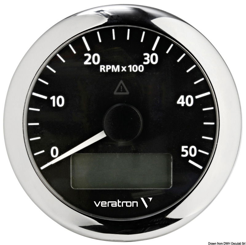 Revolution counter 5000 RPM black