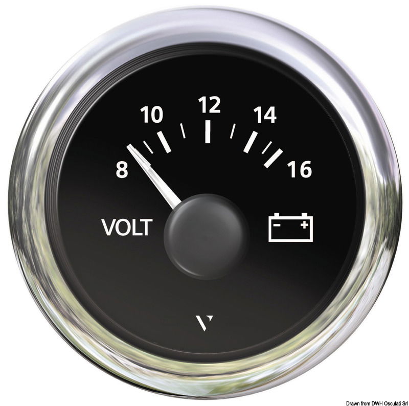 Voltmeter black 8/16 V