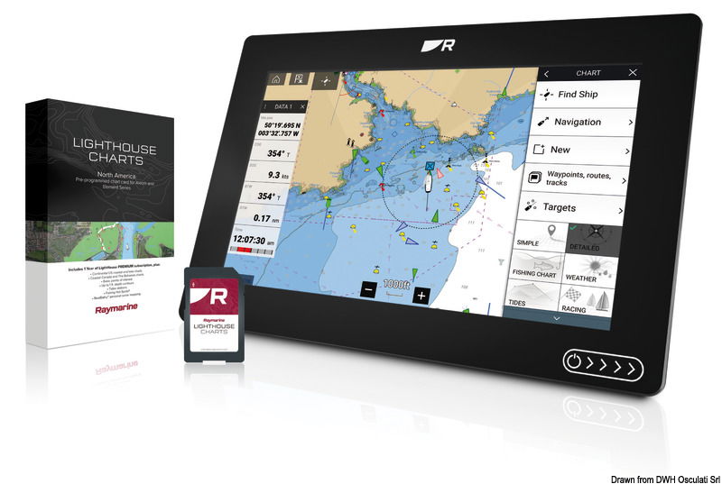 Le nuove carte Raymarine Lighthouse Charts vi garantiscono un dettaglio eccezionale.Flessibili, permettono di essere scaricate direttamente sui display Axiom ed Element attraverso l’app RayConnect, completamente dedicata.Con l’acquisto della carta avrai la possibilità di scaricare due zone.Nella versione Premium sono disponibili immagini satellitari e punti di interesse come centri assistenza, distributori, officine, servizi, strade principale e ristoranti.Le cartografie Lighthouse sono disponibili con aree di coperture globali. Scopri di più sul sito www.raymarine.it