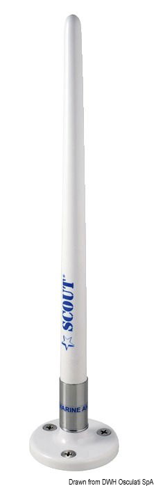 Questa antenna è realizzata in vinile UV resistente, è dotata di grandissima flessibilità ed ha il vantaggio di poter essere rimossa dalla base. La base è impermeabile e l'antenna è fornita con 4 m di cavo + jack.