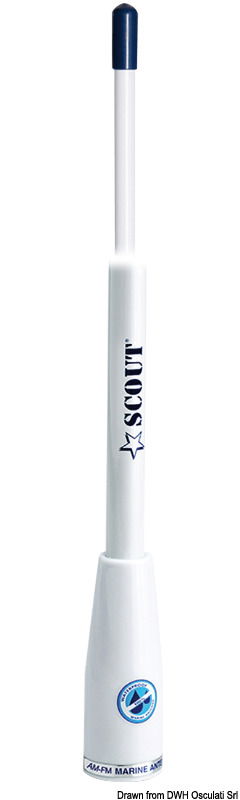 Lunghezza di 90 cm. Frequenza 88/108 mHz. Impedenza 75 Ω. Completa di cavo da 4 m.