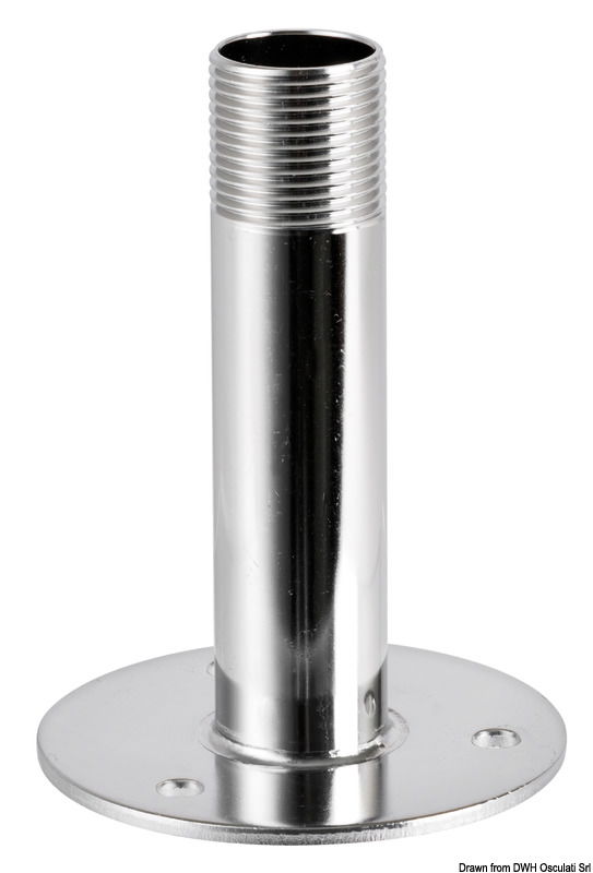 In acciaio inox per sopraelevare le antenne GPS / VHF / TV / AM-FM del nostro catalogo. Filettatura standard 1"x14