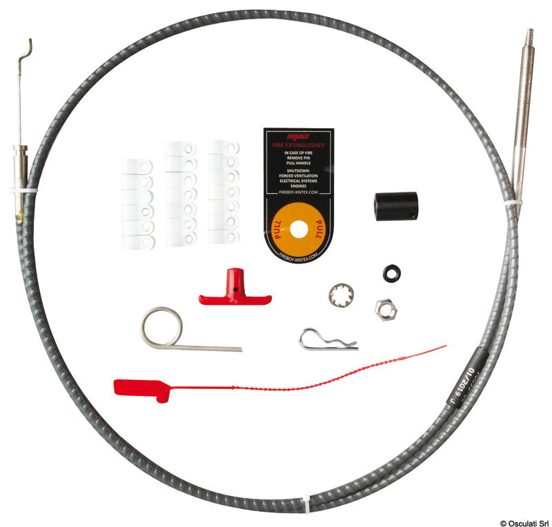 La funzione manuale FIREBOY è un backup per coloro che preferiscono una misura di controllo aggiuntiva o per le navi ispezionate richieste dalla regolamentazione della Guardia Costiera degli Stati Uniti. Il kit di attivazione comprende cavo, indicatore luminoso, maniglia di tiro, spilla di sicurezza e fascetta di sicurezza.