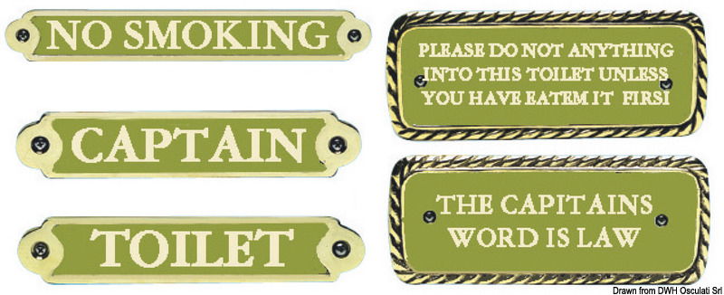 In bronzo, con lettere e bordo satinati e con fondo brunito.