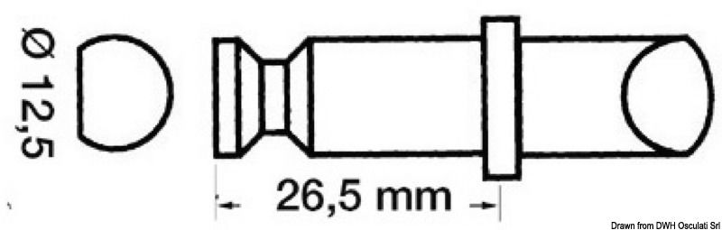 Con perno a scatto in ottone per remi Ø 35 mm.